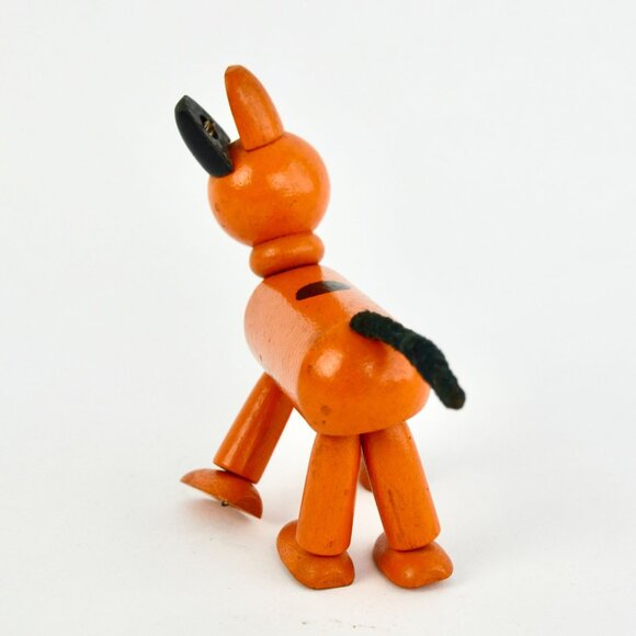 Little Orphan Annie Articulating Orange Wooden Dog Toy Vintage - Picture 7 of 8